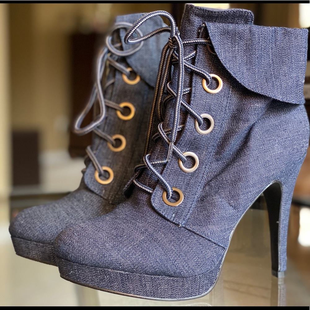 NEW Denim Jean Boots - Picture 4 of 7